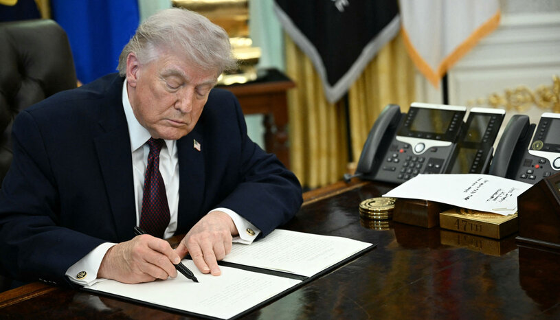President Trump signs an executive order on mail voting. 