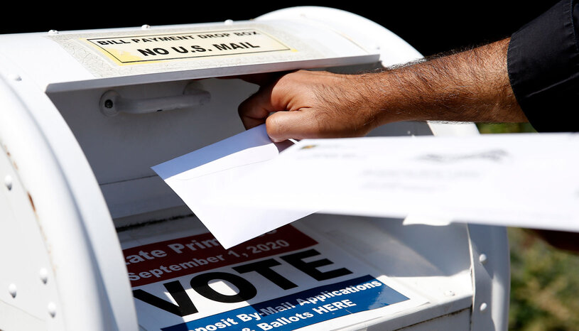Person depositing a mail ballot