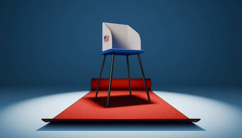 Illustration of a voting booth