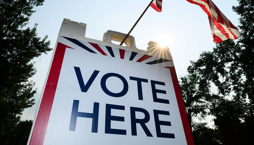 Vote Here sign