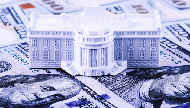 graphic of White House atop U.S. Currency 