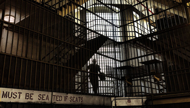 Person inside prison cell