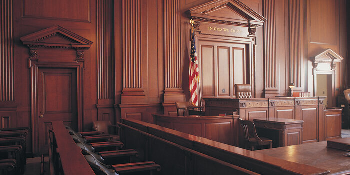 Interior of courtroom