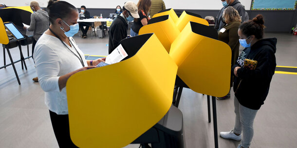 Voters cast their ballots