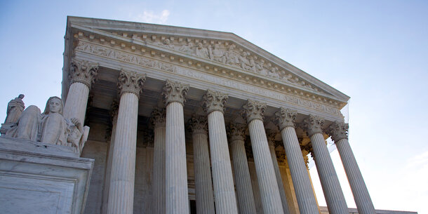 Outside view of Supreme Court, daytime