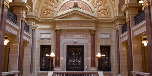 The chambers of the Wisconsin Supreme Court located in the State Capitol in Madison, Wisconsin.