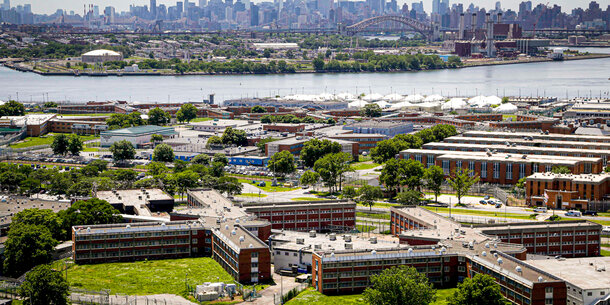 Aerial shot of Rikers Island Jail Complex