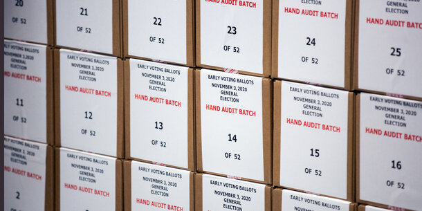 Close-up shot of audit boxes 