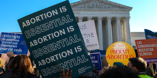 Abortion rights protesters at the Supreme Court