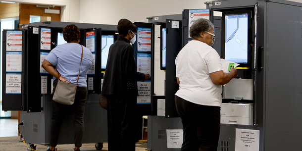 Voters casting their ballots