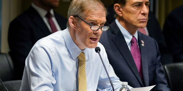 Rep. Jim Jordan speaking into a microphone