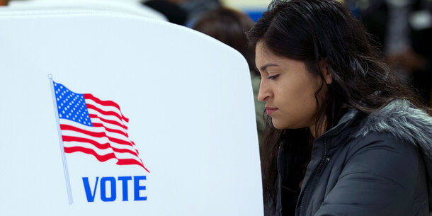 Woman voting