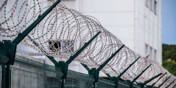 Barbed wire on prison fence