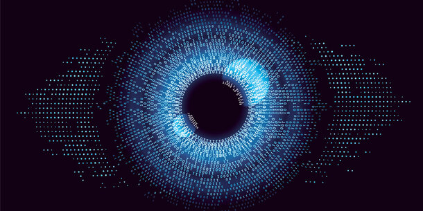 Digital eye with binary code