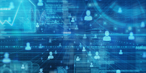 image of a virtual network with nodes and branches