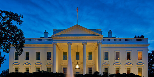 The White House at night
