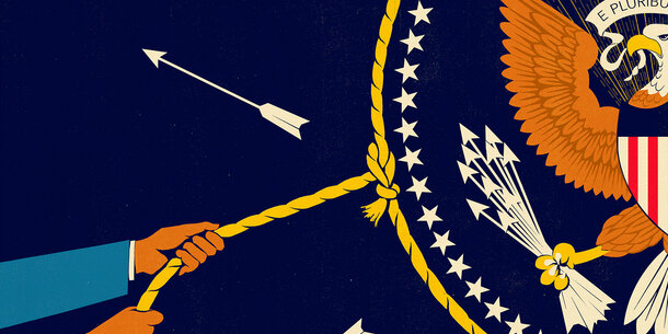 Illustration of rope around presidential seal