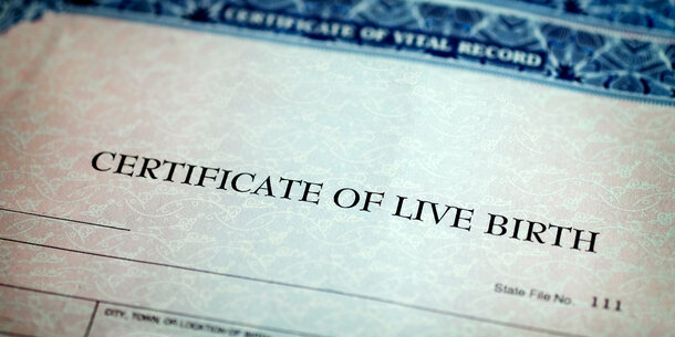 Blank birth certificate