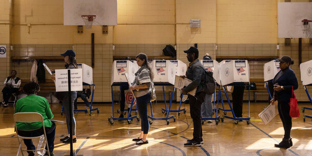 citizens in line to vote