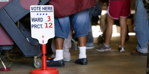 Louisiana voters at a polling place