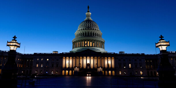 Capitol building at night