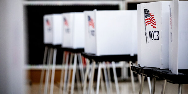 Voting booths in a U.S. polling station