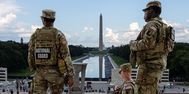 National Guard troops patrolling in Washington DC