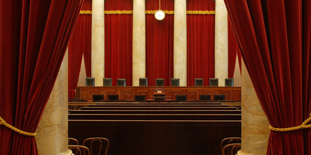 Empty Supreme Court courtroom
