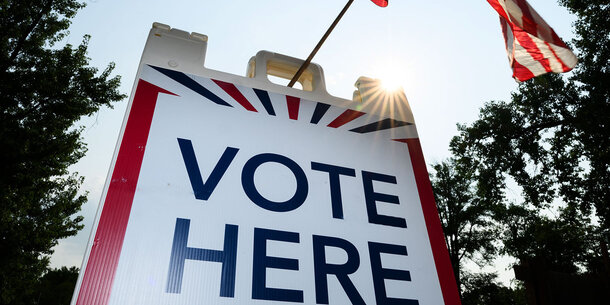 Vote Here sign