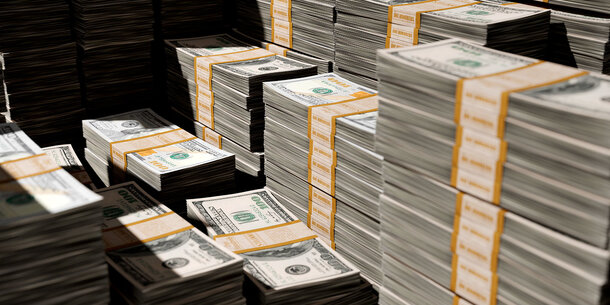 Stacks of $100 bills 
