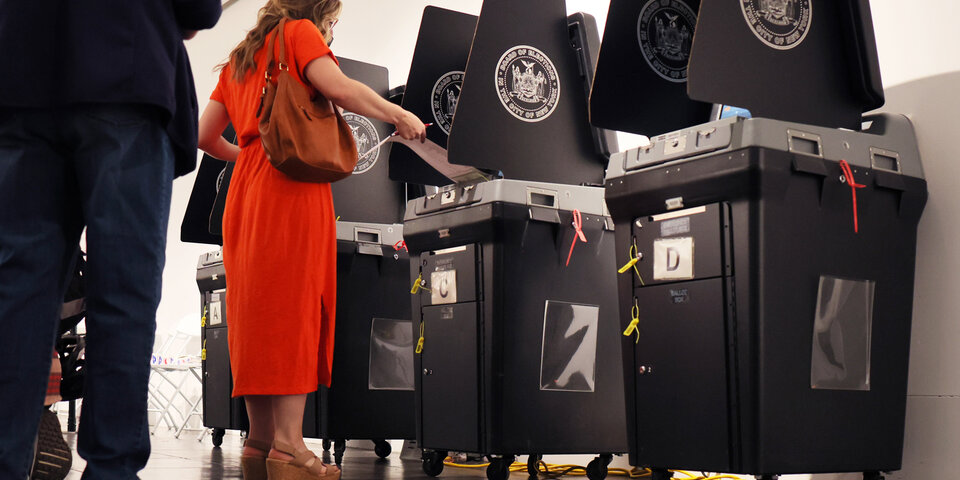 Voters casting their ballots