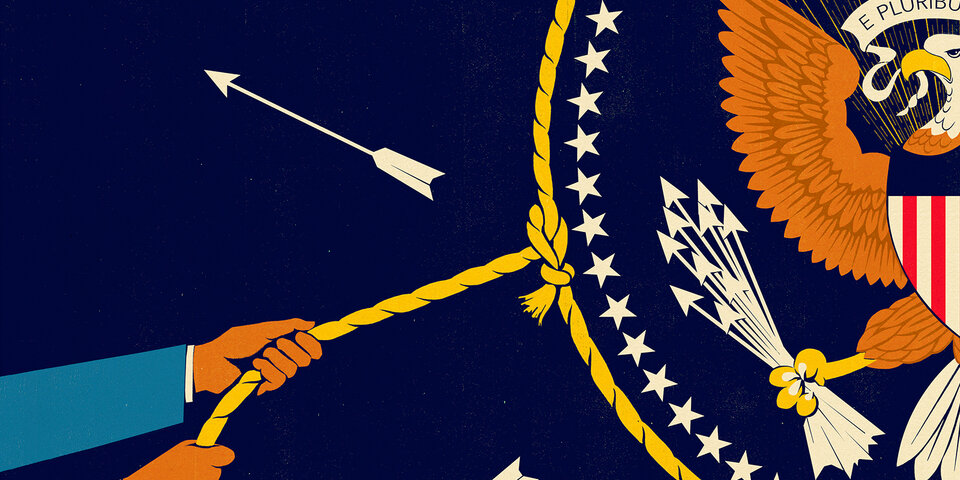 Illustration of rope around presidential seal
