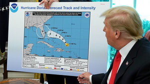 President Trump and Weather Map