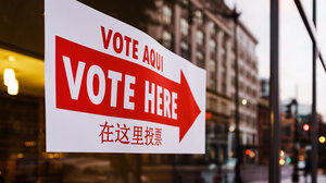 vote here sign