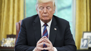 trump eyes closed