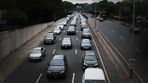 Cars in traffic