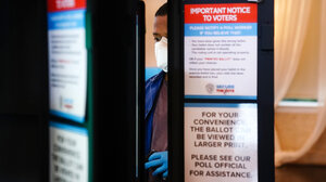 Voter casts a ballot in Georgia