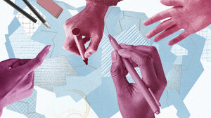 Hands drawing congressional districts