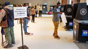 Man voting