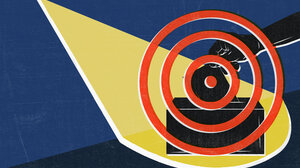 Crosshairs over a ballot box