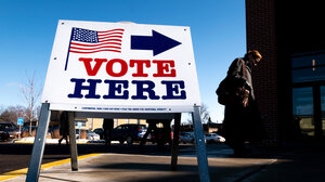 Vote here sign