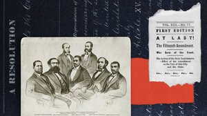 Collage of images relating to the passage of the 15th Amendment