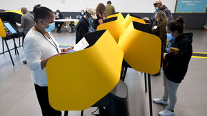 Voters cast their ballots