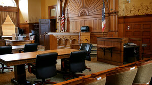 An empty state courtroom