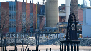 View of Rikers Island jail in New York City