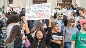 Young people protesting
