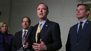 Representatives Adam Schiff (D-CA) and Jamie Raskin (D-MD) speak to press in the Capitol