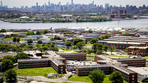 Aerial shot of Rikers Island Jail Complex