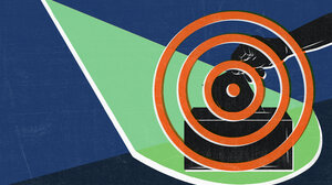 Crosshairs over a ballot box