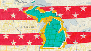 Illustration featuring the state of Michigan